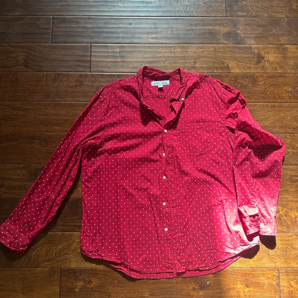 Old Navy Red Dot Button-Down Shirt
